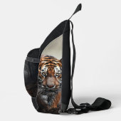 Walking Alter Schwarz-Orange-Tiger surrealer Wald Crossbody Bag (Rechts)