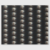 Walking Alter Schwarz-Orange-Tiger surrealer Wald Geschenkpapier (Flach)