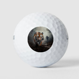 Walking Alter Schwarz-Orange-Tiger surrealer Wald Golfball