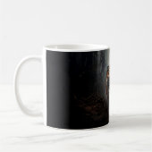 Walking Alter Schwarz-Orange-Tiger surrealer Wald Kaffeetasse (Links)