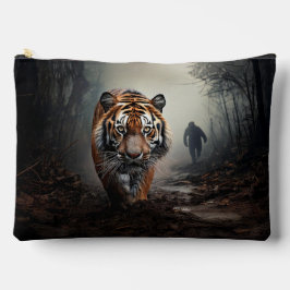 Walking Alter Schwarz-Orange-Tiger surrealer Wald Zubehörtasche