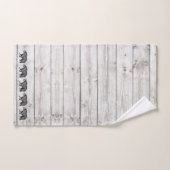 Walking Bear Grey Wood Pattern Badetuch Set (Handtuch)