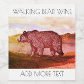 Walking Bear Weinetikett (Einzelnes Label)