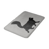 Walking Black Cat | Cool Kitty Lover Badematte (Schrägansicht)