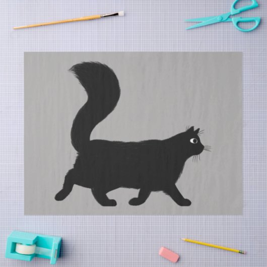 Walking Black Cat | Cool Kitty Lover Seidenpapier (Basteln)