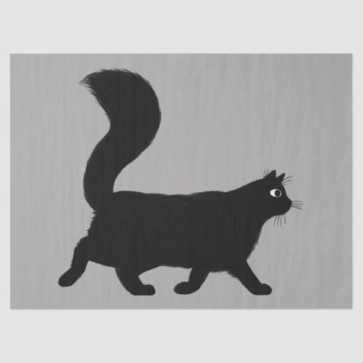 Walking Black Cat | Cool Kitty Lover Seidenpapier (Vorderseite)