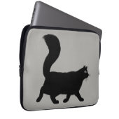 Walking Black Cat | Coole Kitty mit Fluffy Schwanz Laptopschutzhülle (Vorne Rechts)