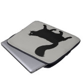 Walking Black Cat | Coole Kitty mit Fluffy Schwanz Laptopschutzhülle (Vorne Knopf)