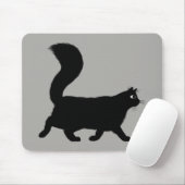 Walking Black Cat | Coole Kitty mit Fluffy Schwanz Mousepad (Mit Mouse)