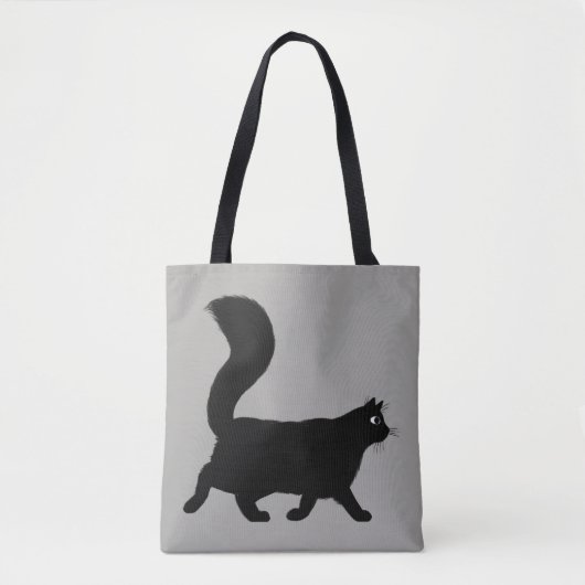 Walking Black Kitty Cat | Funky Feline Fashion Tasche (Vorderseite)