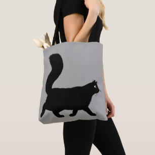Walking Black Kitty Cat Funky Feline Fashion Tasche