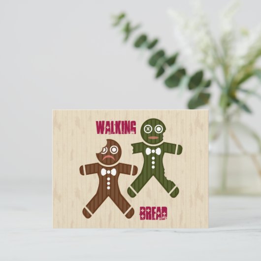 Walking Brot Postkarte (Stehend Vorderseite)