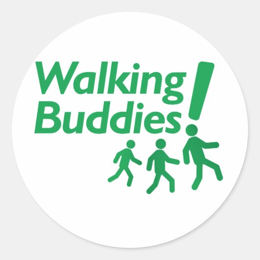 WALKING BUDDIES Motivation zu Fuß Runder Aufkleber (Vorderseite)