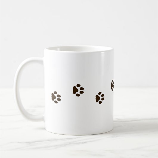 Walking Cat Paw Prints Feline Tracks Kaffeetasse (Links)