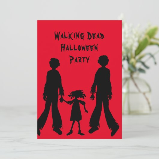 Walking Dead Zombies Halloween-Party Einladung (Stehend Vorderseite)