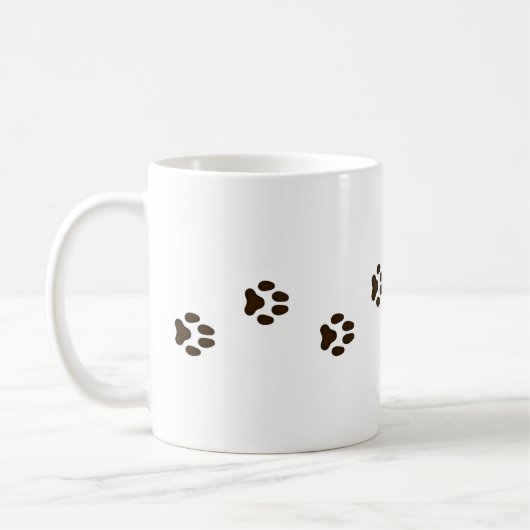 Walking Dog Paw Prints Canine Tracks Kaffeetasse (Links)