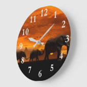 Walking Elefanten Akrylic Wall Clock Große Wanduhr (Winkel)