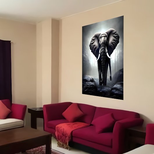 Walking Elephant | AI Art Poster