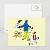 Walking Flyball Hunde Postkarte (Vorne/Hinten)