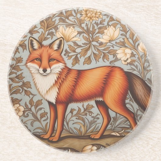 Walking Fox, inspiriert von William Morris  Getränkeuntersetzer (Vorne)