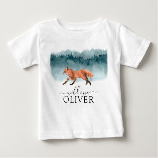 Walking Fox Wild One Birthday Baby T - Shirt