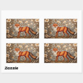 Walking Fox William Morris Inspiriert Rechteckiger Aufkleber (Blatt)