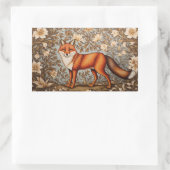 Walking Fox William Morris Inspiriert Rechteckiger Aufkleber (Tasche)
