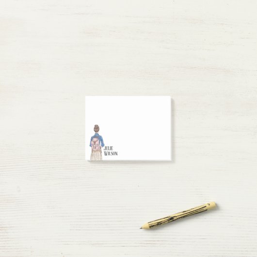 Walking Girl Post-it Klebezettel (Auf Schreibtisch)