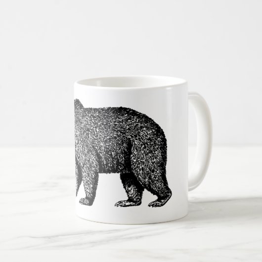 Walking Grizzly Bear Coffee Tasse (VorderseiteRechts)