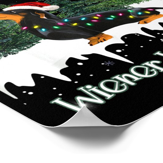 Walking In A Wiener Wonderland Dachshund Poster (Ecke)