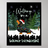 Walking In A Wiener Wonderland Dachshund Poster (Vorne)