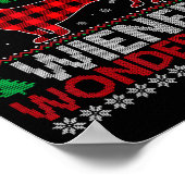 Walking In A Wiener Wonderland Funny Dachshund Chr Poster (Ecke)