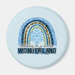 Walking in a Winter Wonderland Blue Rainbow Magnet