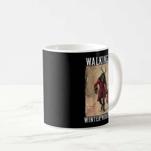 Walking In A Winter Wonderland Krampus Creepy Horr Kaffeetasse (VorderseiteRechts)