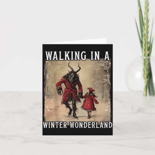 Walking In A Winter Wonderland Krampus Creepy Horr Karte (Vorderseite)