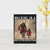 Walking In A Winter Wonderland Krampus Creepy Horr Karte (Gelbe Blume)