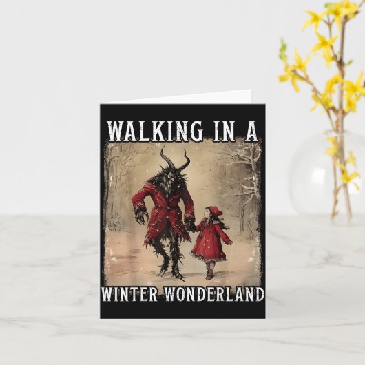 Walking In A Winter Wonderland Krampus Creepy Horr Karte (Gelbe Blume)