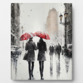 Walking in der Regenwasserfarbe Print Fotoplatte (Vorderseite)