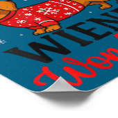 Walking In Weiner Wonderland Mini Dachshund Christ Poster (Ecke)