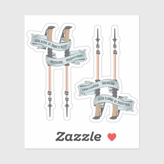 walking is the best medic Hippocrates hiking pulse Aufkleber (Blatt)