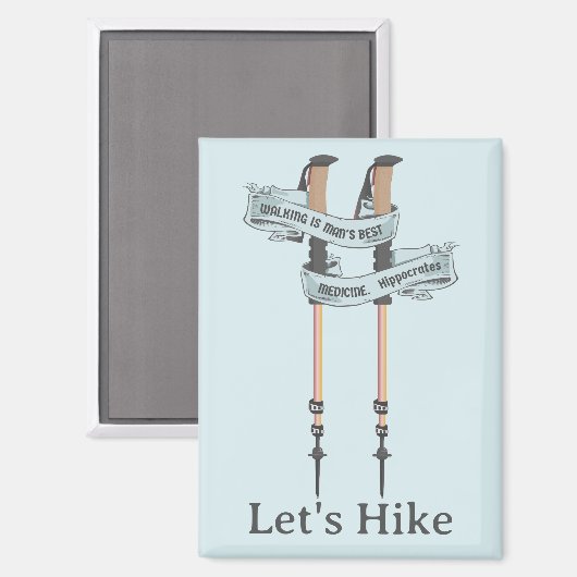 walking is the best medic Hippocrates hiking pulse Magnet (Vorderseite/Rückseite)
