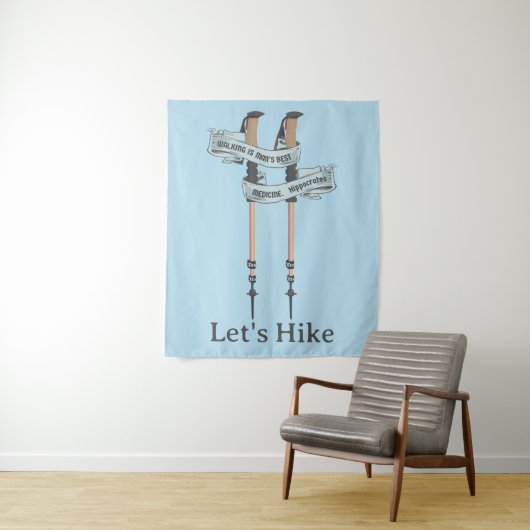 walking is the best medic Hippocrates hiking pulse Wandteppich (Beispiel)