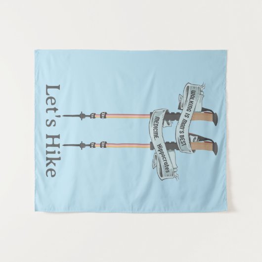 walking is the best medic Hippocrates hiking pulse Wandteppich (Vorderseite (Horizontal))