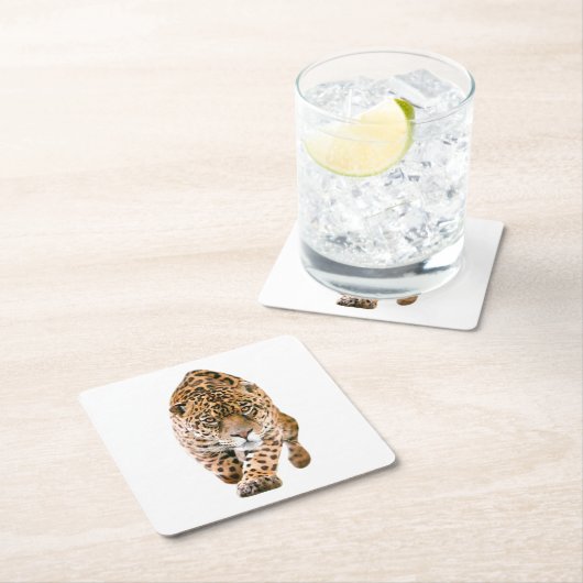 Walking Jaguar Eyes Rechteckiger Pappuntersetzer (Vor Ort)