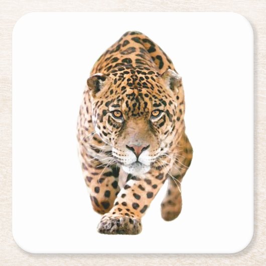 Walking Jaguar Eyes Rechteckiger Pappuntersetzer (Vorderseite)