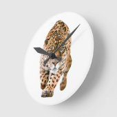 Walking Jaguar Eyes Runde Wanduhr (Winkel)