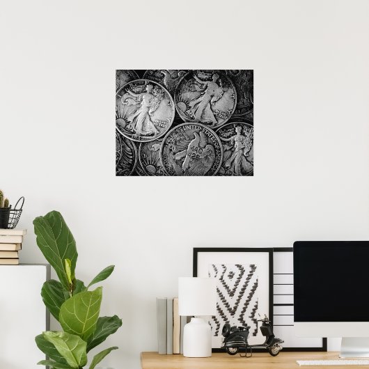 Walking Liberty Coins Poster (Heimbüro)