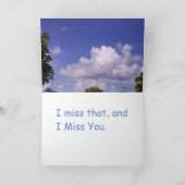 Walking Natur Miss you Grußkarte Karte (Innenseite)