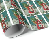 Walking Santa Geschenkpapier (Rolleneckpunkt)