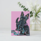 Walking Scottie Postkarte (Stehend Vorderseite)